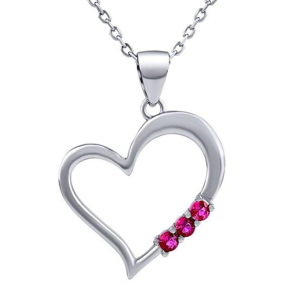 Silvego Ezüst nyaklánc SZÍV medállal fukszia Swarovski Zirconia kővel
SILVEGO11580NR