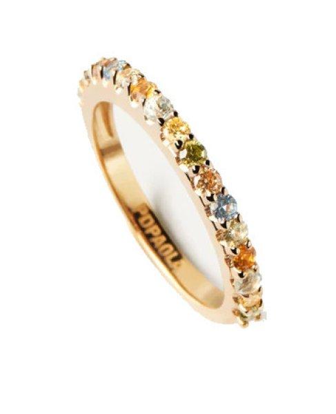 PDPAOLA Gyengéd aranyozott gyűrű cirkóniummal RAINBOW Gold AN01-C07 50 mm