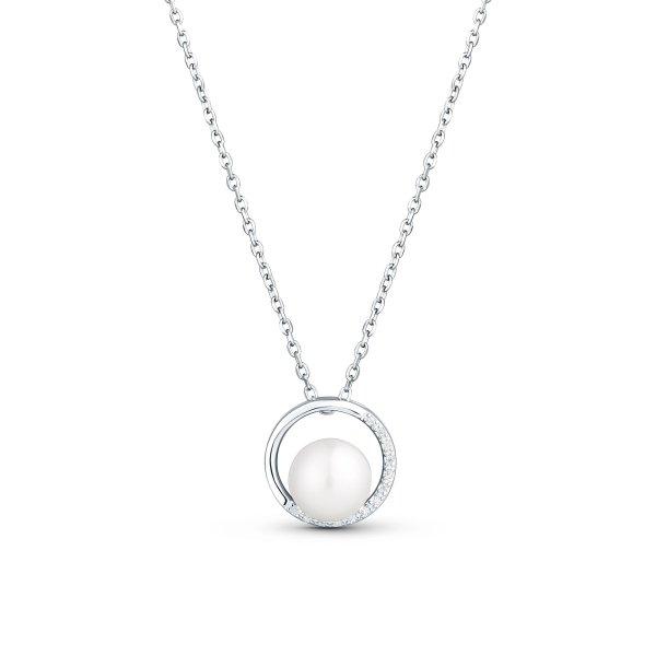 JwL Luxury Pearls Gyengéd nyaklánc cirkónium kövekkel és valódi
gyöngyökkel JL0833 (lánc, medál)