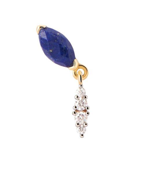 PDPAOLA Aranyozott single fülbevaló Lapis Lazuli Vanila PG01-065-U - 1db