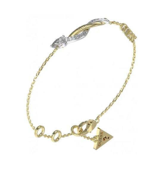 Guess Elegáns bicolor karkötő cirkónium kövekkel Twist JUBB05067JWYGRH 18,5
cm
