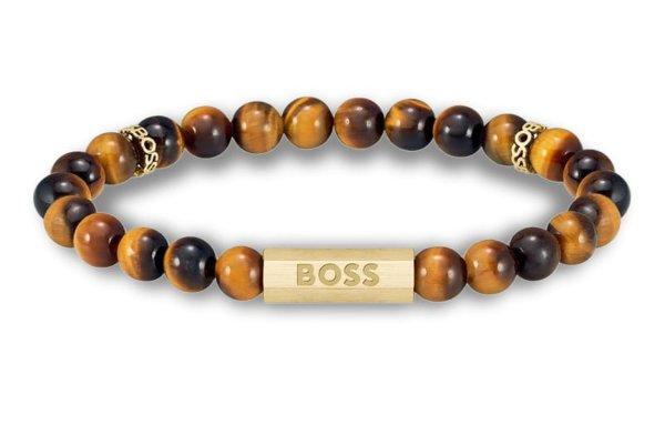 Hugo Boss Divatos gyöngy karkötő tigrisszemmel Sphere 1580661 17,5 cm