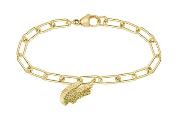 Lacoste Aranyozott női karkötő színes kristályokkal Crocodile 2040363