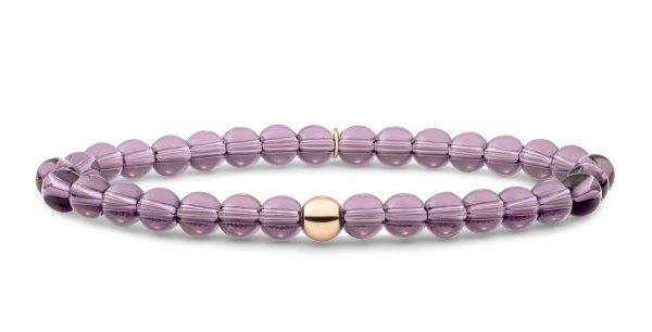 Sparkling Jewels Gyöngy karkötő lila rózsakvarccal SBG-GEM59-ADD-6MM