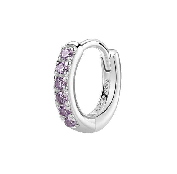 Brosway Ezüst karika single fülbevaló Fancy Magic Purple FMP85 - 1 db