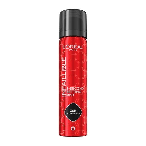 L'Oréal Paris Sminkrögzítő spray Infaillible (3 Second Setting Mist) 75 ml