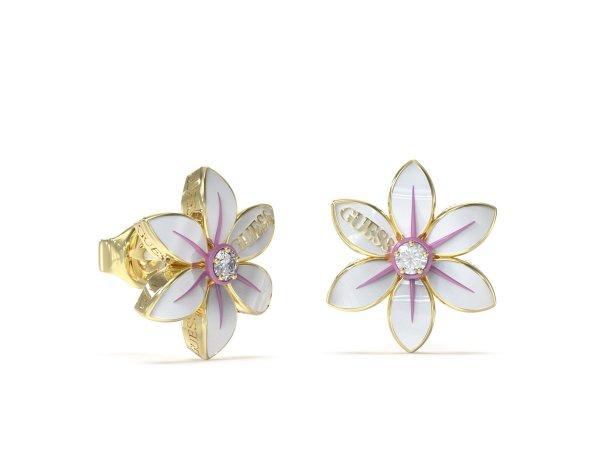 Guess Gyönyörű acél fülbevaló White Lotus JUBE04135JWYGWHT/U