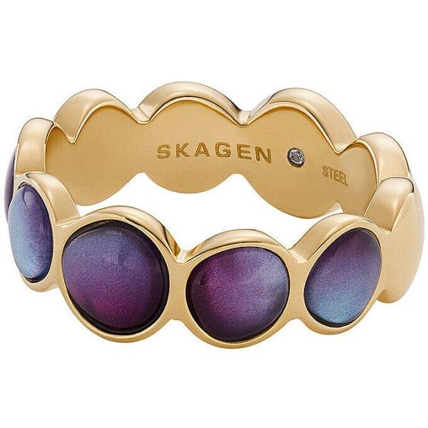 Skagen Gyönyörű aranyozott gyűrű Sea Glass acélból SKJ1690710 50 mm
