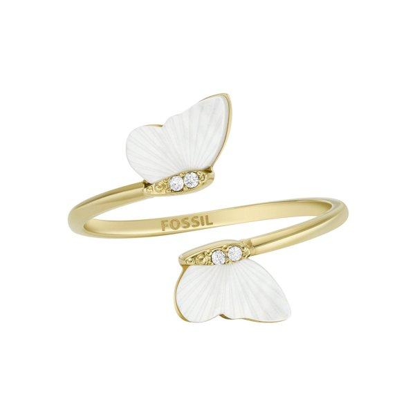Fossil Bájos aranyozott nyitott gyűrű Radiant Wings JF04423710 57 mm