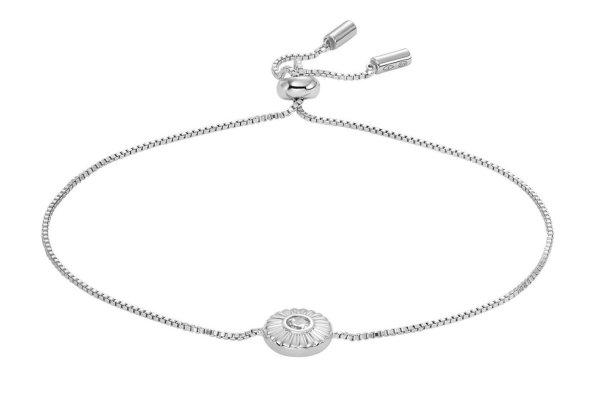 Fossil Elegáns ezüst karkötő kristállyal Circle JFS00616040