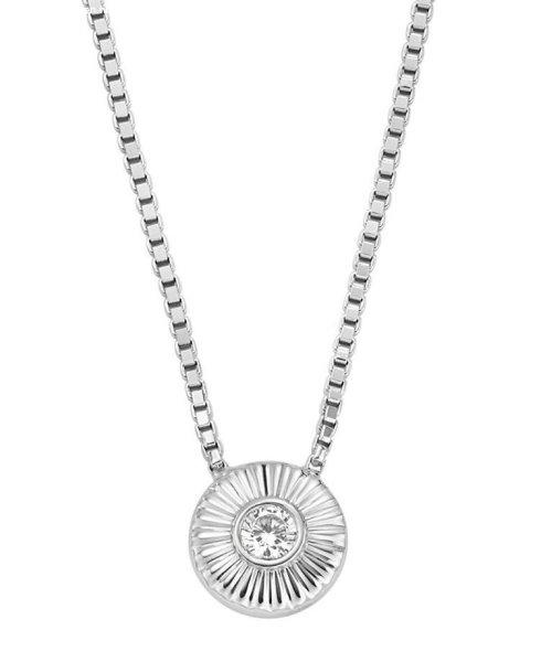 Fossil Elegáns ezüst nyaklánc kristállyal Circle JFS00618040