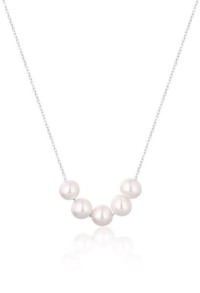 JwL Luxury Pearls Gyengéd ezüst nyaklánc valódi folyami gyöngyökkel JL0782