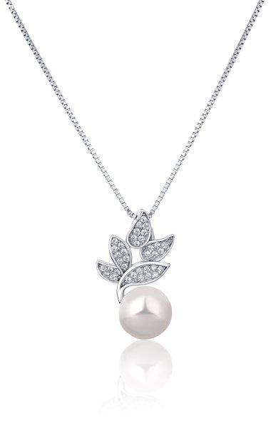 JwL Luxury Pearls Gyönyörű ezüst nyaklánc valódi gyönggyel és cirkónium
kövekkel JL0785 (lánc, medál)