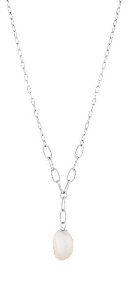 Preciosa Gyengéd ezüst nyaklánc igazgyönggyel Pearl Heart 5356 01