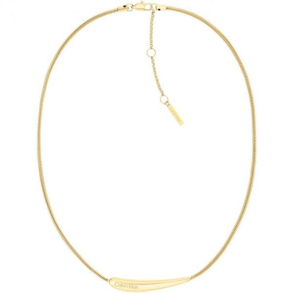 Calvin Klein Gyengéd női acél aranyozott nyaklánc Elongated Drops 35000339