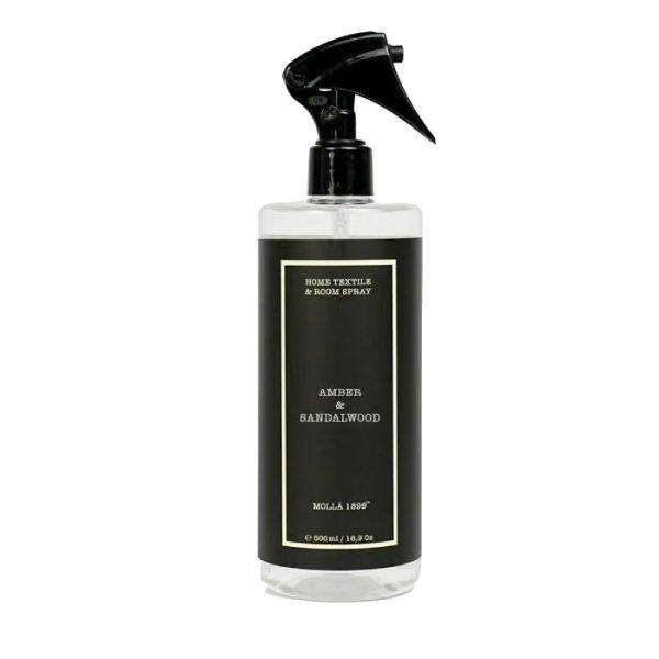 Cereria Mollá Lakásillatosító spray fekete Amber & Sandalwood (Home Textile
& Room Spray) 500 ml