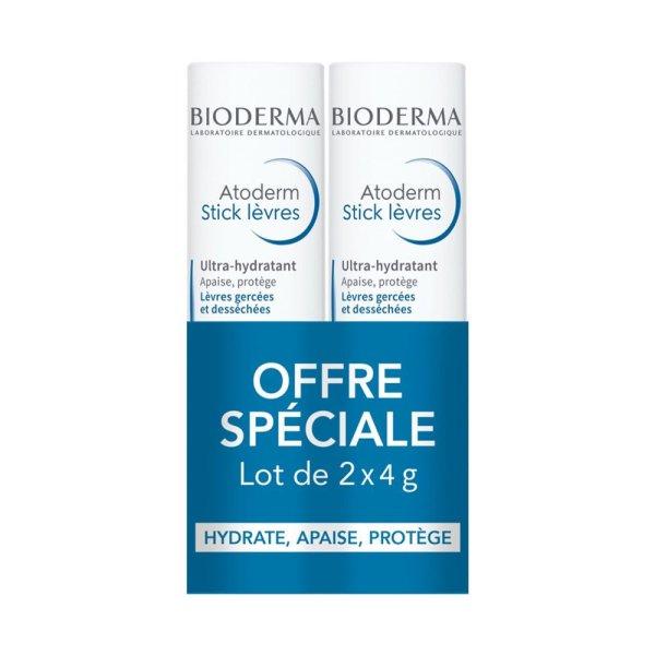 Bioderma Ápoló készlet száraz és repedezett ajkakra Atoderm 2 x 4g