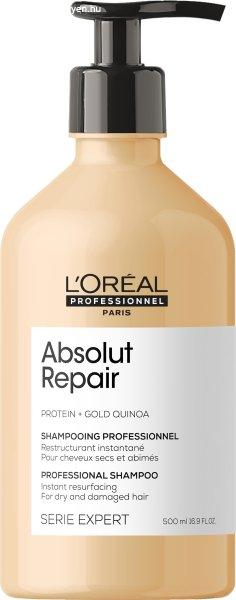 L'Oréal Professionnel Regeneráló sampon nagyon sérült hajra Serie Expert
Absolut Repair Gold Quinoa + Protein (Instant Resurfacing Shampoo) 500 ml