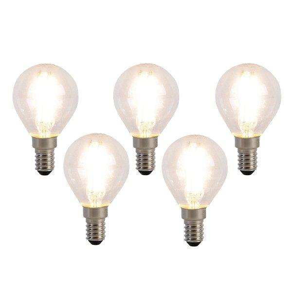 5 darabos E14 LED Filament izzókészlet P45 4W 470 lm 2700K