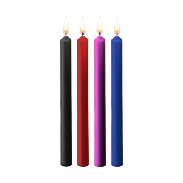 Shots Ouch! Teasing Wax Candles 4 Pack Mixed Colors