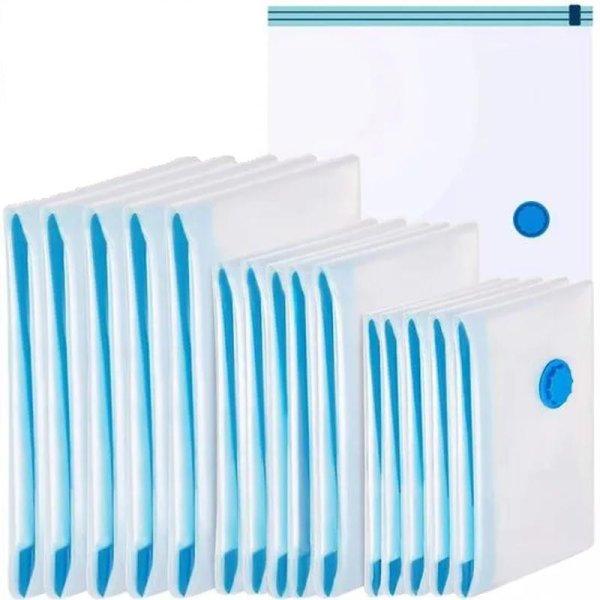 15 db-os vákuumzsák szett 3 féle mérettel, 5-5 db 50×70, 60×80, 70×100 cm
zsákokkal