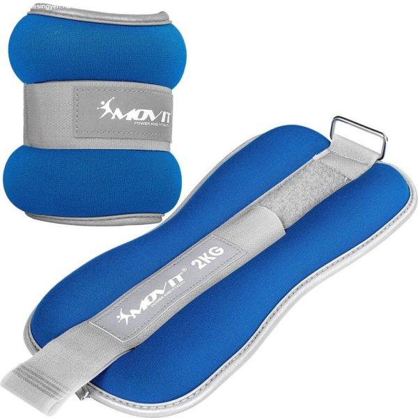 Csukló- és bokasúly (Kéz és lábsúly) neoprén MOVIT 2x2 kg kék