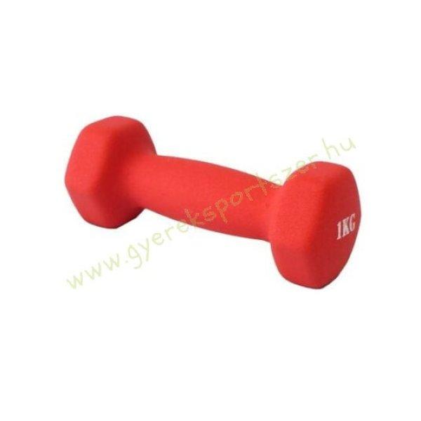 Kézisúlyzó 1 kg – neoprén , piros, PRO-Sport