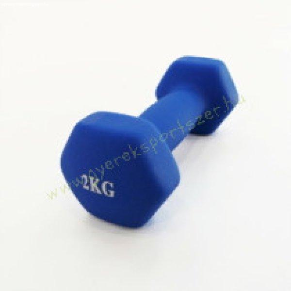 Kézi súlyzó, 2 kg – neoprén bevonat, kék – PRO-Sport