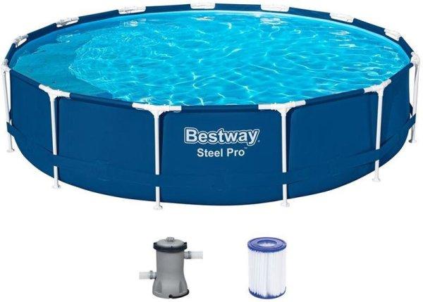 Medence fémvázas 396x84 cm Bestway Steel Pro 5612E