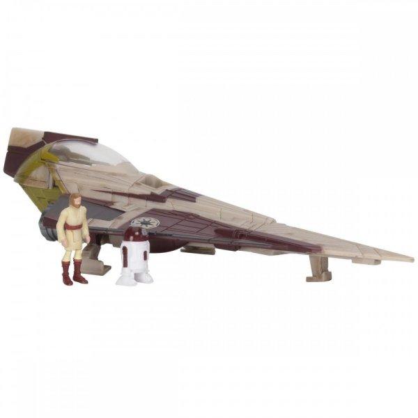 Star Wars - Csillagok háborúja 13 cm-es jármű figurával - Jedi Starfighter
(Delta 7-B) + Obi-Wan Kenobi és R4-P17 Jazwares