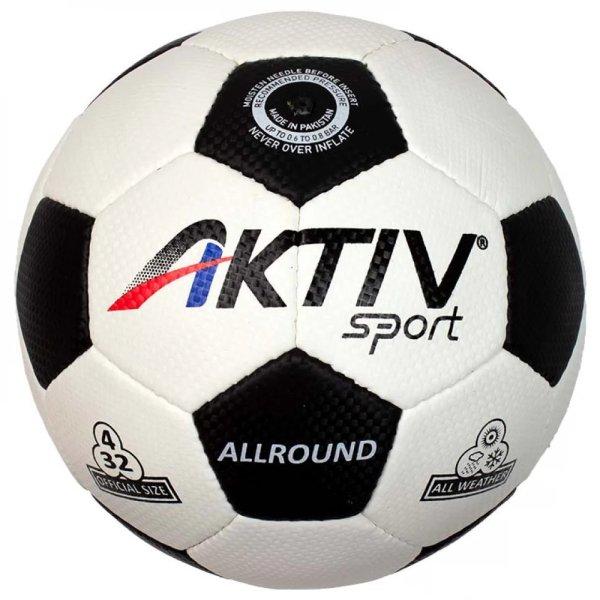 Futball labda 4-es, fehér-fekete – Aktivsport ALLROUND