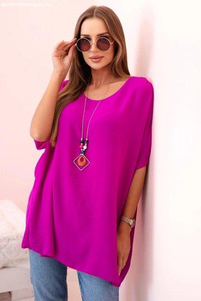 Oversize blúz medállal IT-31 modell lila