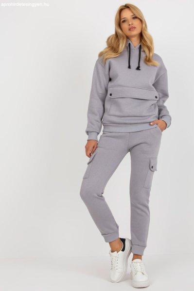 Vastag tréningruha szett zsebekkel, modell 79102 szürke