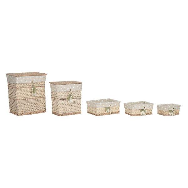Kosár készlet Home ESPRIT Zöld Bézs szín Természetes vesszőfonás 47 x 35
x 55 cm 5 Darabok MOST 66971 HELYETT 42380 Ft-ért!