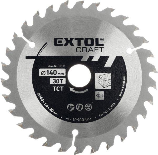 EXTOL CRAFT körfűrészlap, keményfémlapkás, 300×30mm(lyuk átm), T60; 3,3
mm lapkaszélesség, max. 5000 ford/perc