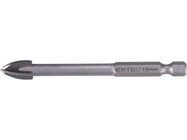 EXTOL PREMIUM fúró üvegre, kerámiára és csempére, keményfém lapkás;
12×95mm, 1/4 hatszög befogás