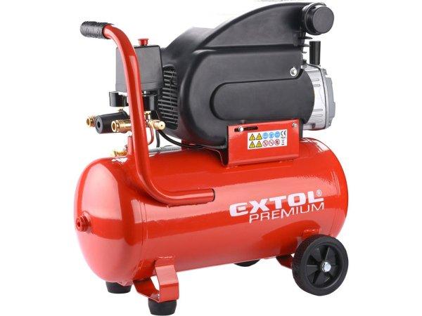 EXTOL PRMIUM olajos légkompresszor, 1500W, 24l tartály, 8 bar; beszívott:200
l/min
