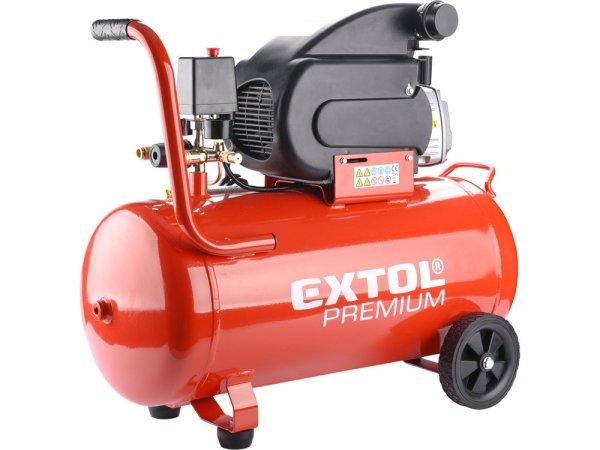 EXTOL PRMIUM olajos légkompresszor, 1800W, 50l tartály, 8 bar; 235 l/min