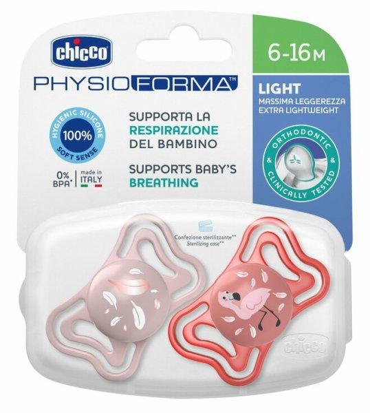 Chicco Physio Forma Light szilikon cumi 2 db, 6-16 hó rózsaszín 