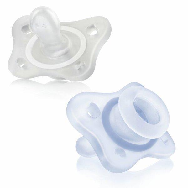Chicco PhysioForma® Mini Soft szilikon cumi 0-2 hó, 2 db kék