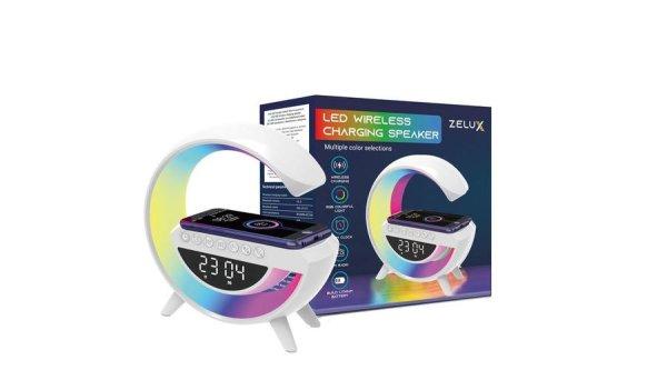 Zelux Multimédiás bluetooth hangszóró, vezeték nélküli töltőpad, RGB,
LED lámpa