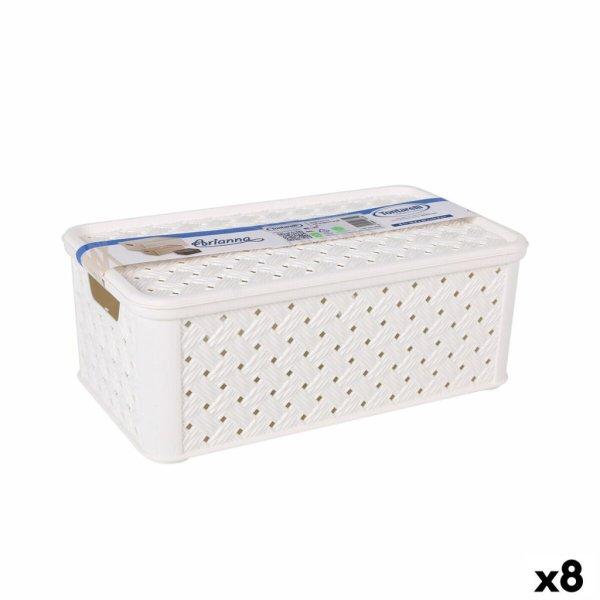Tárolódoboz fedéllel Tontarelli Arianna Műanyag Fehér 4 L 29 x 16,6 x 11,2
cm (8 egység) MOST 29885 HELYETT 18189 Ft-ért!