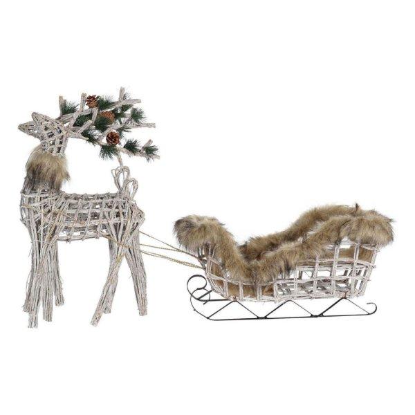 Karácsonyfagömb DKD Home Decor Szarvas Fehér Barna vesszőfonás 58 x 30 x 30
cm (3 Darabok) MOST 104034 HELYETT 65836 Ft-ért!