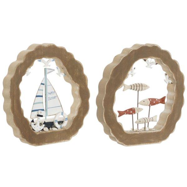 Dekoratív Figura Home ESPRIT Kék Fehér Piros Természetes 20 x 2,5 x 20 cm (2
egység) MOST 17642 HELYETT 10326 Ft-ért!