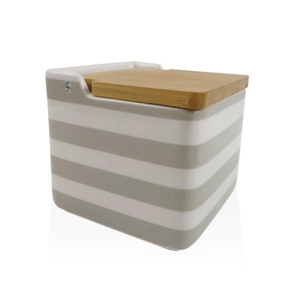 Sótartó fedéllel Versa Szürke Kerámia Bambusz Dolomite Csíkok 12,2 x 11,5
x 12,2 cm MOST 6721 HELYETT 3481 Ft-ért!