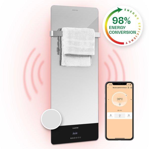 Klarstein Hot Spot Crystal Reflect Smart, infravörös hősugárzó, 850 W,
alkalmazás, időzítő, tükör