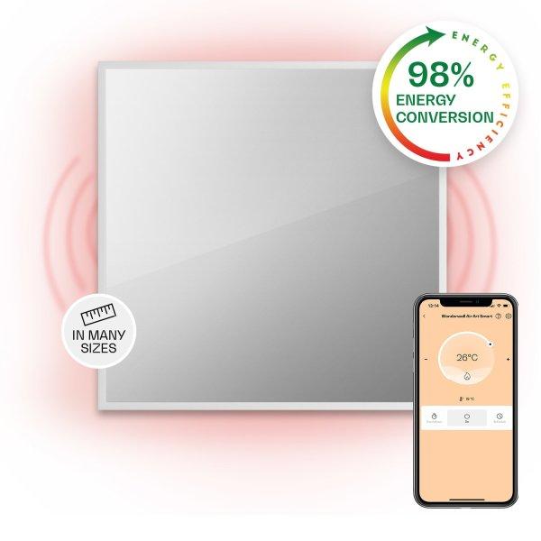 Klarstein La Palma 500 smart, infravörös hősugárzó 2 az 1-ben, 60 x 60 cm,
500 W, tükör elülső rész