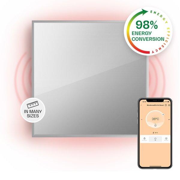 Klarstein La Palma 500 smart, infravörös hősugárzó 2 az 1-ben, 60 x 60 cm,
500 W, tükör elülső rész