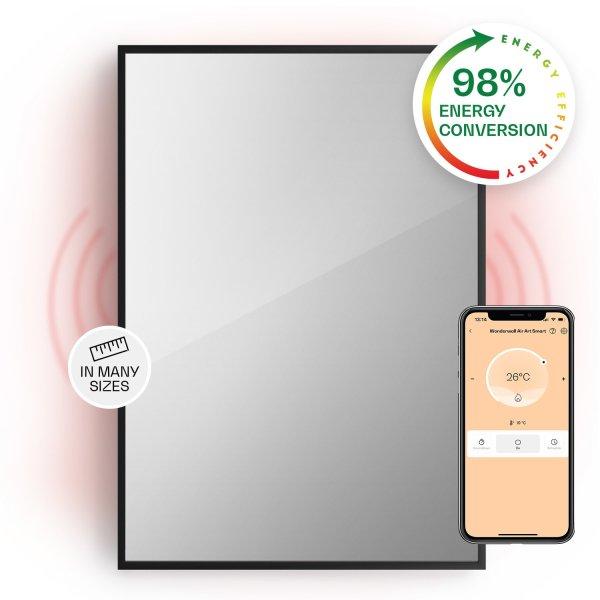 Klarstein La Palma 750 smart, infravörös hősugárzó 2 az 1-ben, 85 x 60 cm,
750 W, tükör elülső rész
