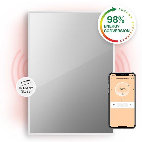 Klarstein La Palma 750 smart, infravörös hősugárzó 2 az 1-ben, 85 x 60 cm,
750 W, tükör elülső rész